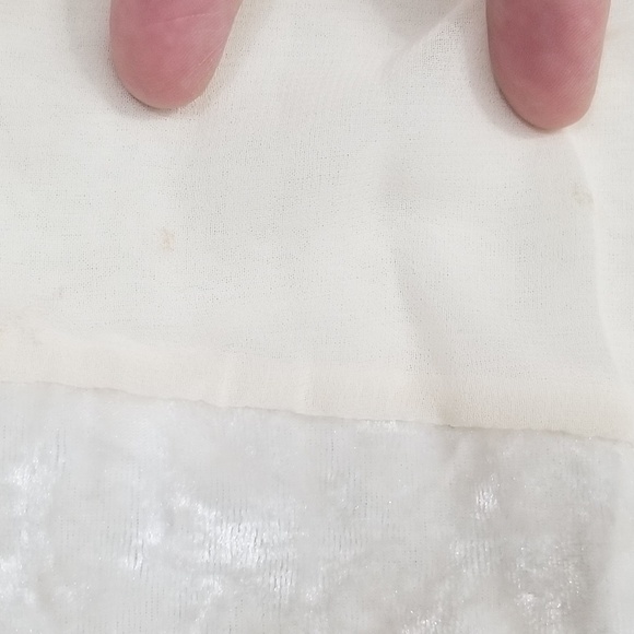 Fancy Frilly Velvety Lacy Satiny Ivory Tank Sz. L - Picture 6 of 8